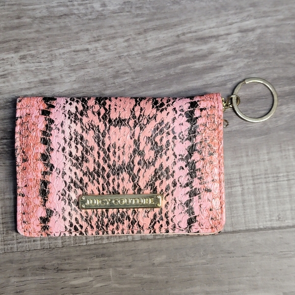 Juicy Couture Handbags - Juicy Couture Pink & Black Snake Skin Design Wallet